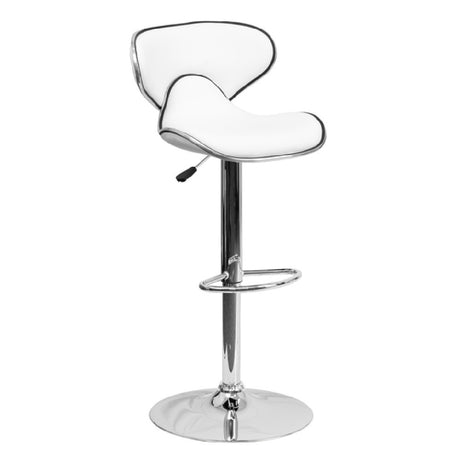 Flash Furniture DS-815-WH-GG Swivel Bar Stool Adjustable Height Contemporary Style