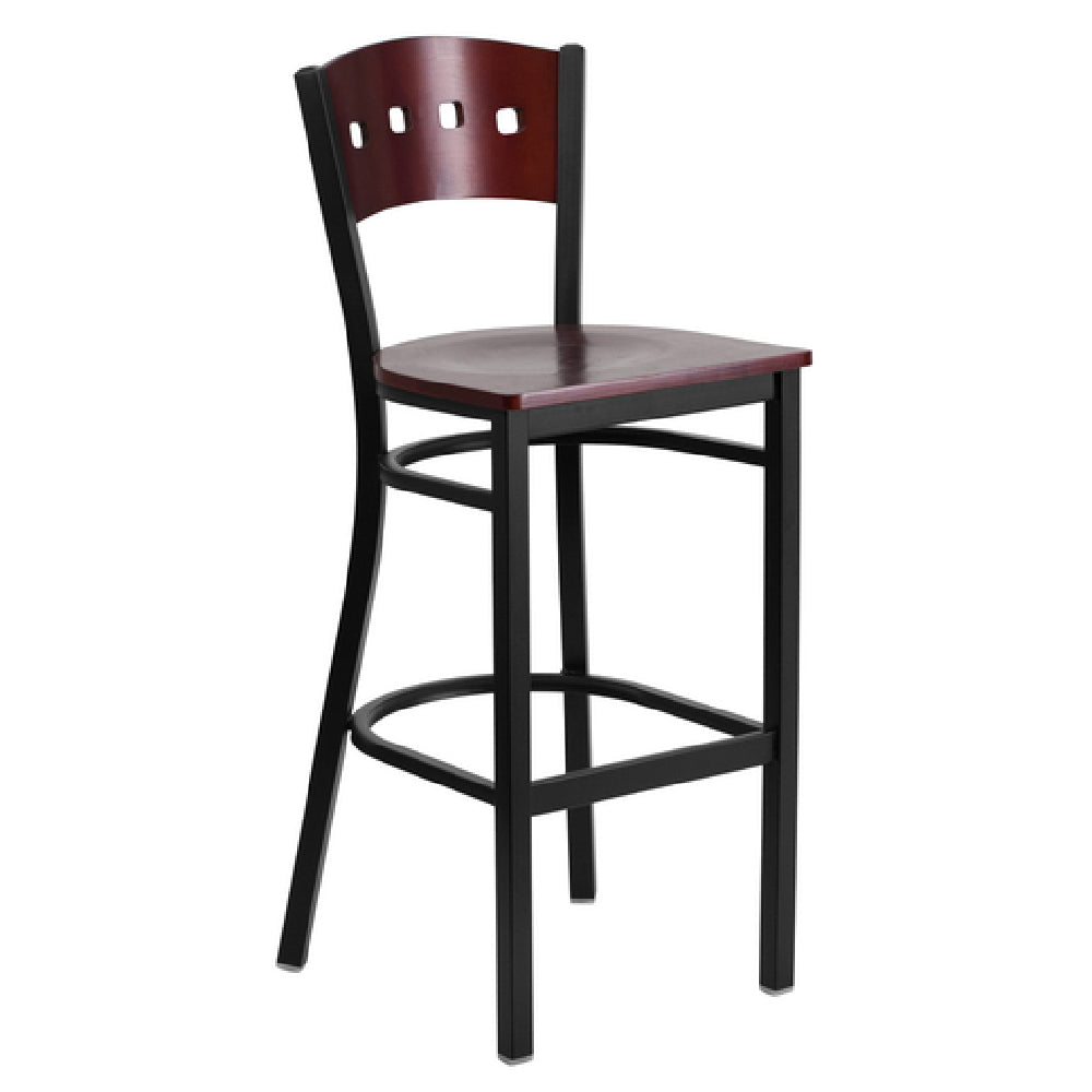 Flash Furniture XU-DG-60515-MAH-BAR-MTL-GG Hercules Series Restaurant Bar Stool