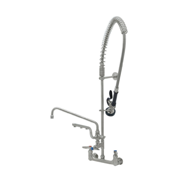T&S Brass S-0133-U12-B EverSteel 8” Wall Mount Mixing Faucet With Body Add-on Faucet