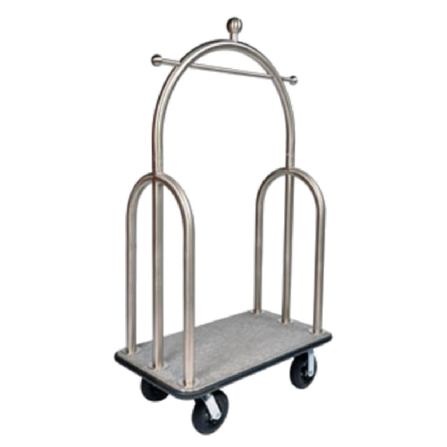 Central Specialties 3599BK-010-GRY Deluxe Bellman's Cart 44"W X 24"D X 77"H Trident Style