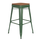 Flash Furniture CH-31320-30-GN-PL2T-GG Kai Bar Stool 500 Lb. Weight Capacity Backless