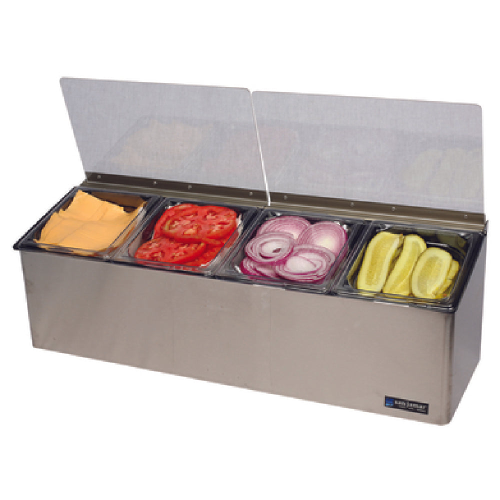 San Jamar FP8244FL EZ-Chill™ Self-Service Center 25-1/8"W X 7-5/8"D X 8"H Includes: (4) 1/6 Pans (2) Flex Lids