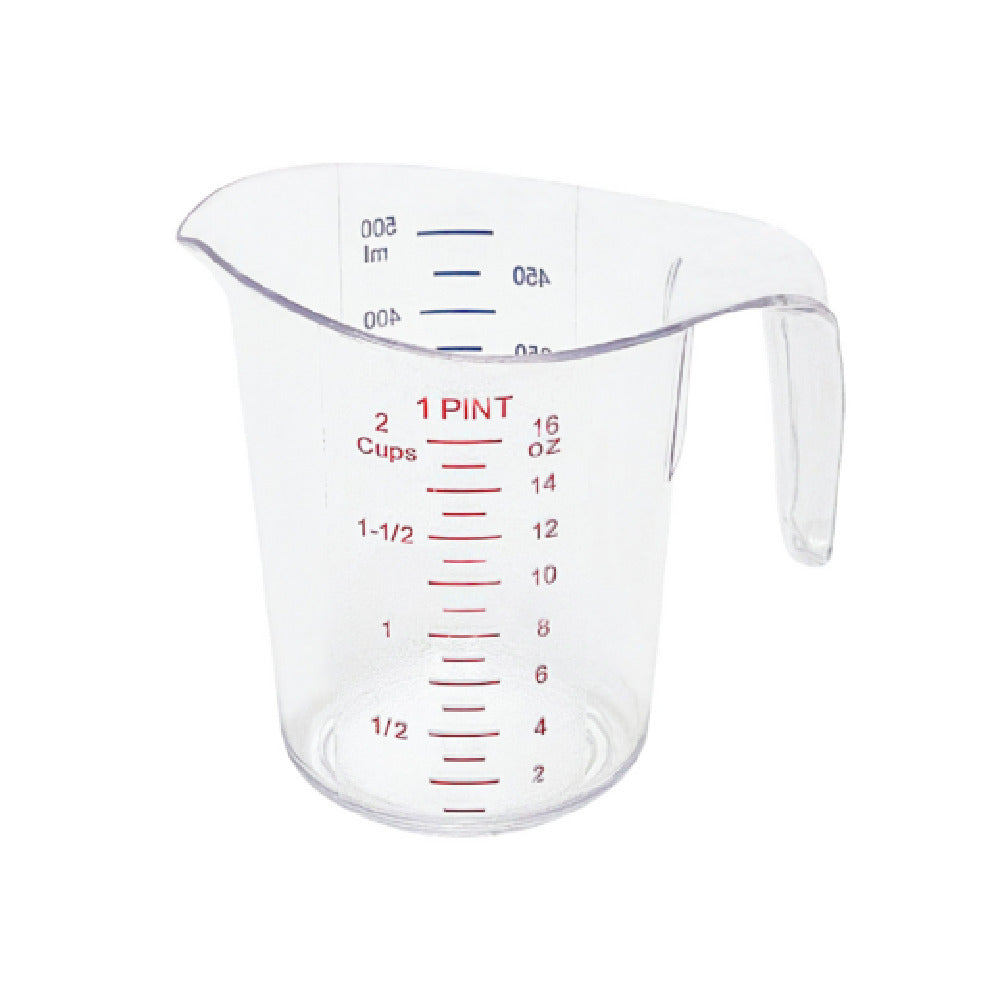 CAC China MCBK-50 Measuring Cup 1 Pt./50-500 ML Molded-in Thumb-grip Handle