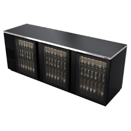 Fagor Refrigeration FBB-95G-N 19072198 Refrigerated Back Bar Cooler (3) Glass Doors With Black Frame