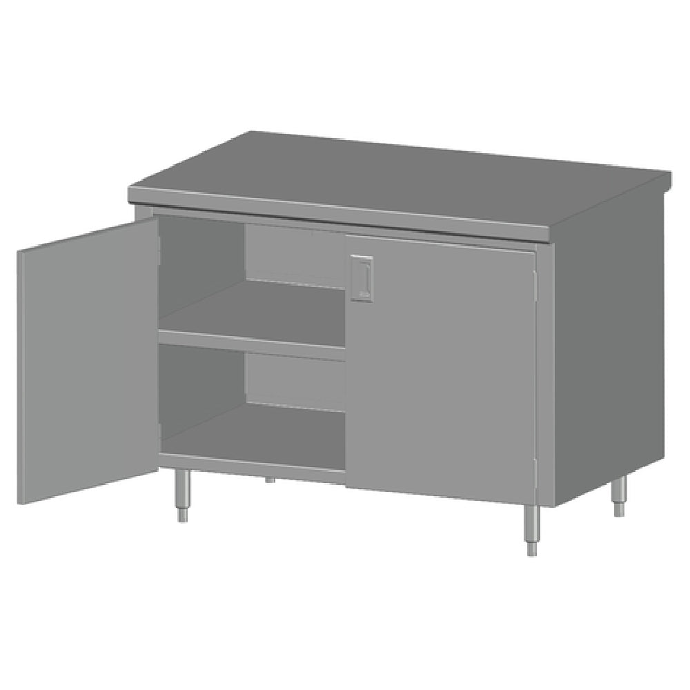SPG 4CBT-24HD - Universal Stainless Work Table, Cabinet Case With Hinged Doors, 48"W X 24"D