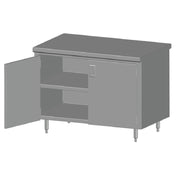 SPG 4CBT-24HD - Universal Stainless Work Table, Cabinet Case With Hinged Doors, 48"W X 24"D