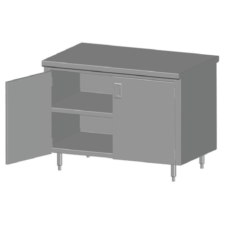 SPG 4CBT-24HD - Universal Stainless Work Table, Cabinet Case With Hinged Doors, 48"W X 24"D