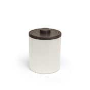 FOH RIB057WHL21 2qt Round London Ice Bucket White With Brown Lid Includes One RIB014WHL21-BTM 2qt Round London Ice Bucket Base White