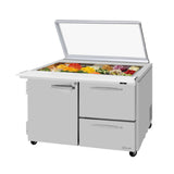 Turbo Air PST-48-18-D2R(L)-N-GL PRO Series Mega Top Sandwich/Salad Prep Table With Glass Lid