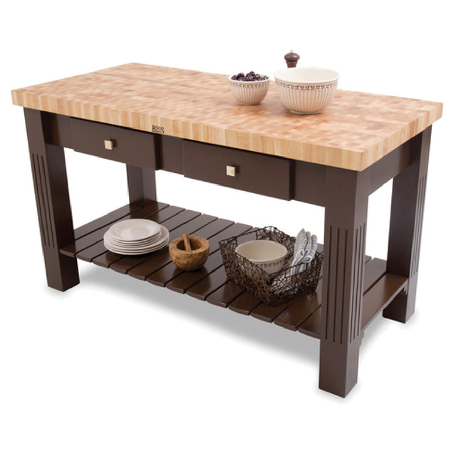 John Boos GRZ6028 Grazzi Butcher Block Table 60"W X 28"D X 35"H Overall Size 2-1/4" Thick End Grain Top