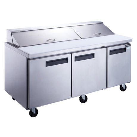 Dukers Appliance Co. USA Ltd. DSP72-18-S3 Sandwich/Salad Prep Table Three-section 72"W