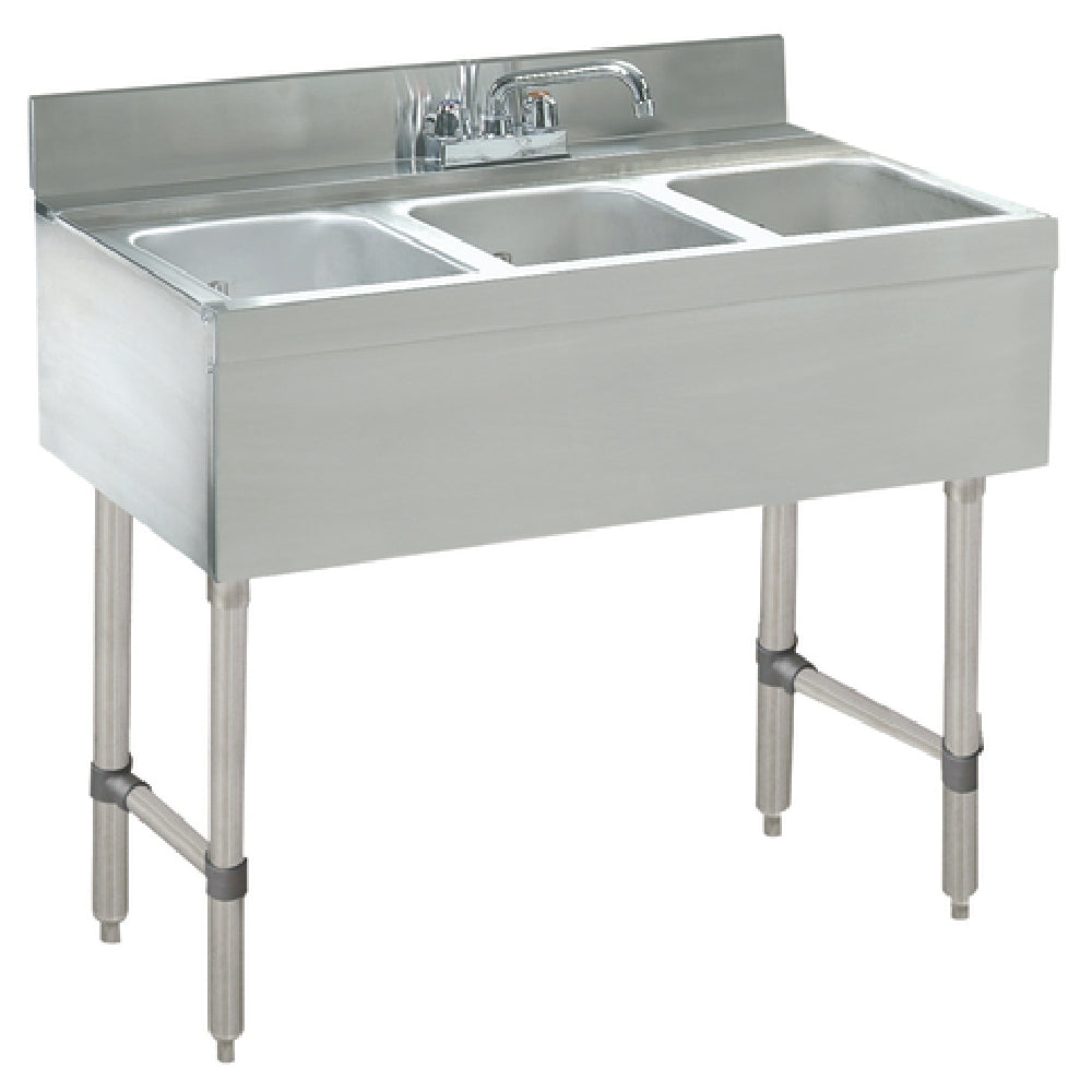 Advance Tabco CRB-33C-X Special Value Sink Unit 3-compartment 36"W X 21"D X 33"H Overall