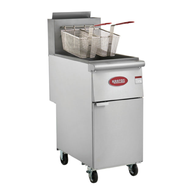 Hubert 114167 - Kratos 29Y-051-NAT Commercial Mobile Gas Floor Fryer, (4) Burners