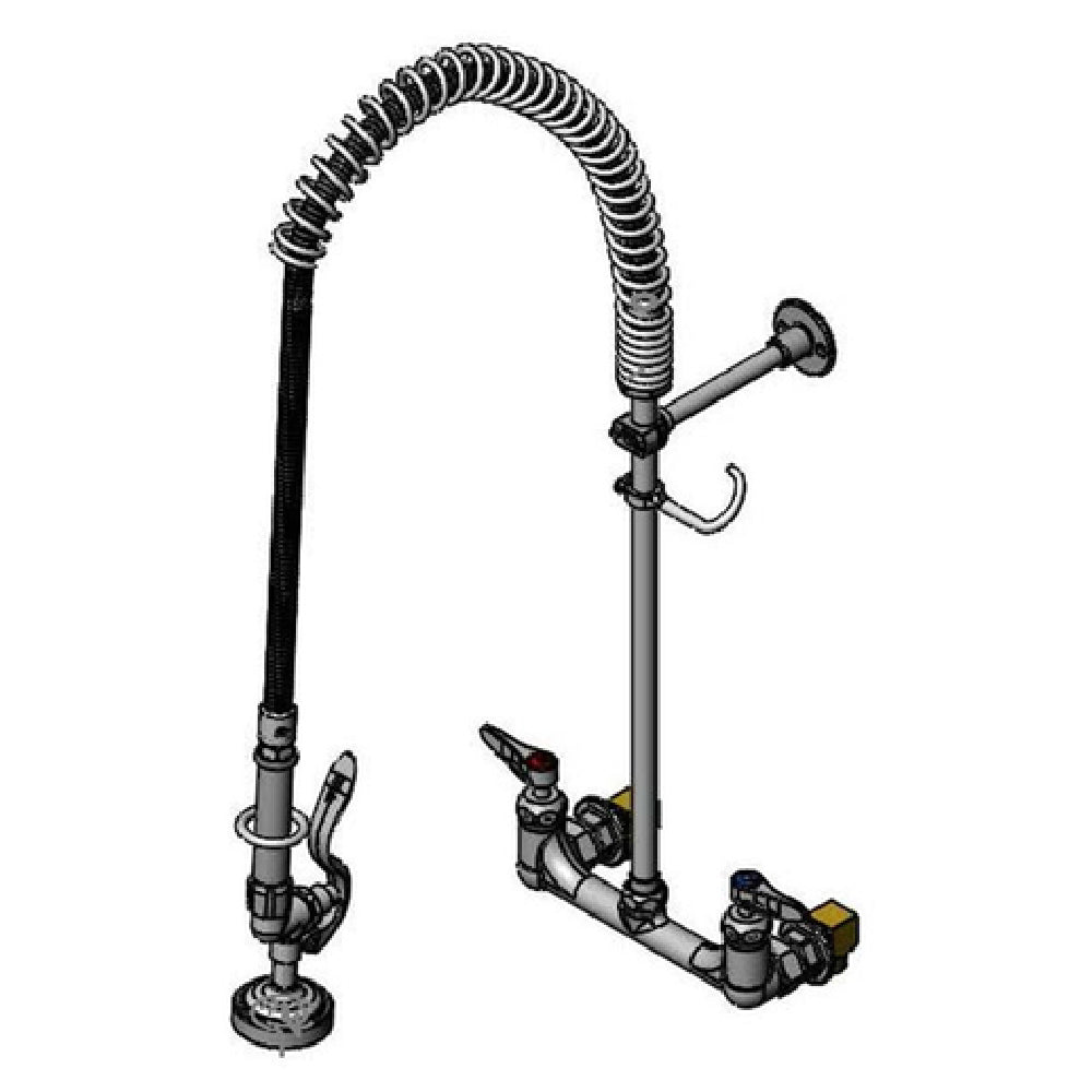 T&S Brass B-0133-CR-B-KIT EasyInstall Pre-Rinse Unit 8" Wall Mount Mixing Faucet