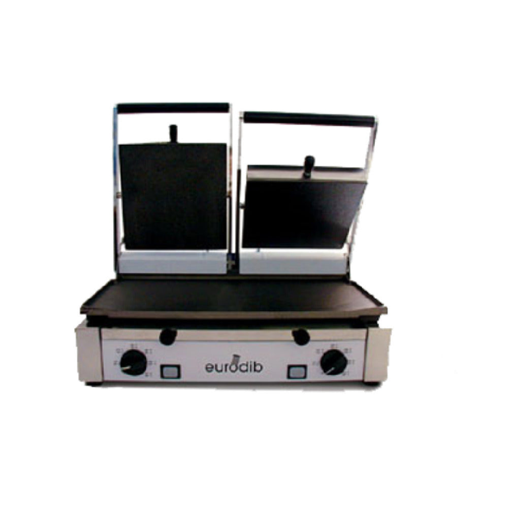 Eurodib PDM3000 Eurodib Panini Grill Double Left Side Bottom Flat With The Remaining Sides Ribbed