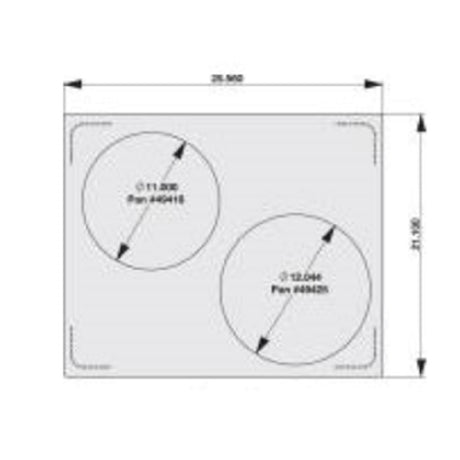 Vollrath 8250714 Miramar™ Double Size Template For Miramar™ Cookware Stainless Steel Plain Edge