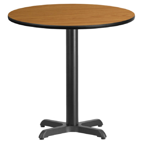 Flash Furniture XU-RD-30-NATTB-T2222-GG Table 30" Dia. X 31-1/8"H Dining Height