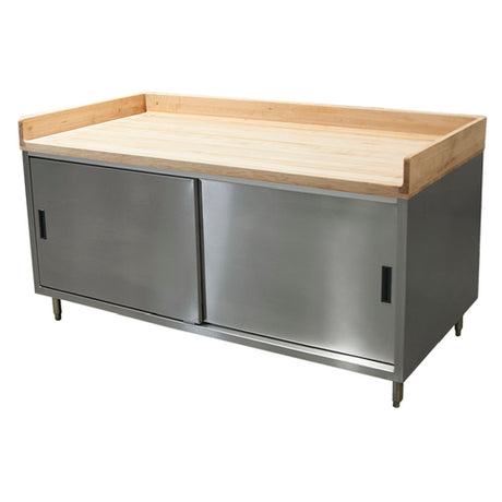 BK Resources CMBT-3072S Chef Table Cabinet Base With Sliding Doors 72"W X 30"D X 39"H Overall Size