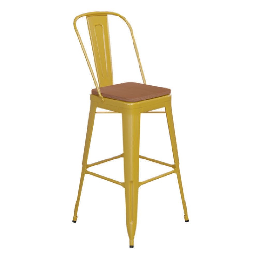 Flash Furniture CH-31320-30GB-YL-PL2T-GG Kai Bar Stool 500 Lb. Weight Capacity