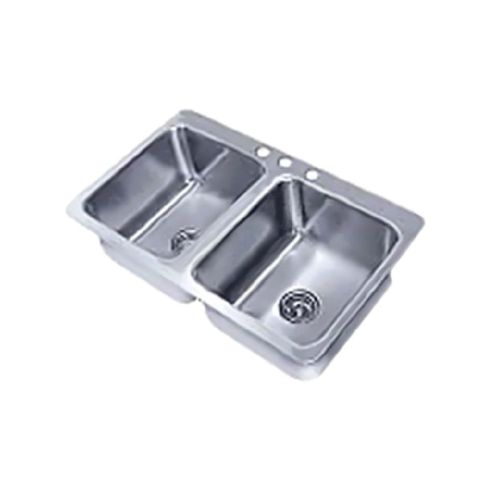 Advance Tabco SS-2-3321-10 Smart Series™ Drop-In Sink 2-compartment Self-rim Design