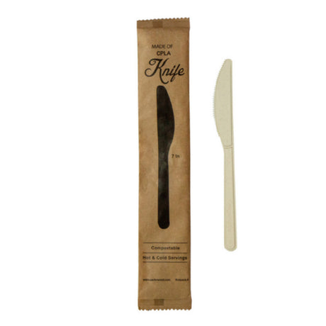 PacknWood 210CVPL722BBW - Bamboo Fiber Fork, 7"L, Wrapped Compostable & Heat Proof Corn