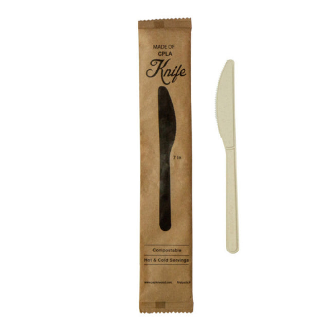 PacknWood 210CVPL722BBW - Bamboo Fiber Fork, 7"L, Wrapped Compostable & Heat Proof Corn