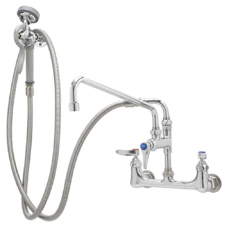 T&S Brass B-0175-02 Spray Assembly Wall Mount Mixing Faucet With 8" Adjustable Centers