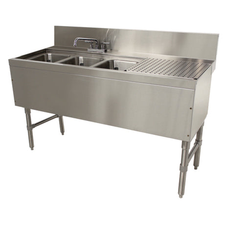 Advance Tabco PRB-24-53L Prestige Underbar Sink Unit 3-compartment 60"W X 25"D X 36"H