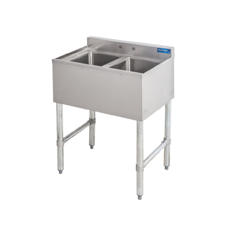 Sapphire Manufacturing SMBS-2 Underbar Sink Two Compartment 10"x14"x10" Compartments