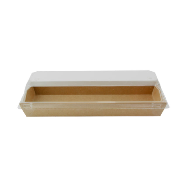 PacknWood 210SUPAP215K - Sushi Box With PET Lid, 14oz., Base: 8.5"W X 3"D X 1"H