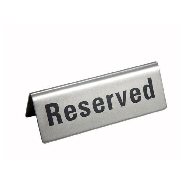 Winco RVS-4 Sign "Reserved" 4-3/4" X 1-3/4"