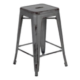 Flash Furniture ET-BT3503-24-SIL-GG Bar Stool 500 Lb. Weight Capacity Counter Height