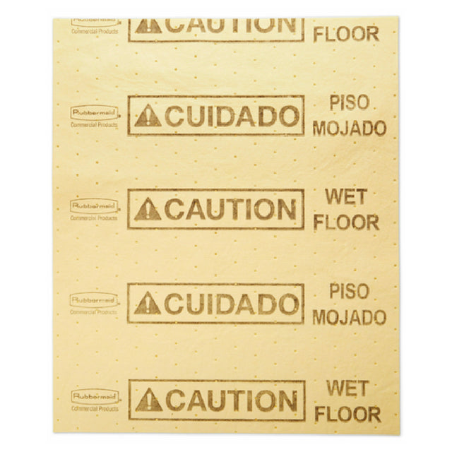 Rubbermaid FG425200YEL - Over-the-Spill™ Station Pads, "Caution Wet Floor", Large