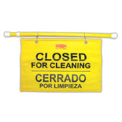 Rubbermaid FG9S1600YEL - Sign, "Closed For Cleaning", Trilingual
