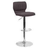 Flash Furniture CH-132330-BKFAB-GG Swivel Barstool Adjustable Height Contemporary Style