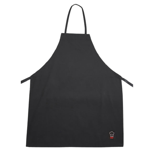 Winco BA-3226BK Bib Apron 33"L X 26"W Full-length