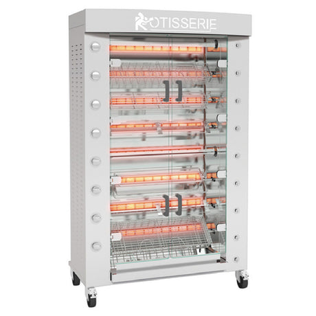 Rotisol FB1160-8G-SS_LP FlamBoyant Infrared Rotisserie Oven Gas Floor Model