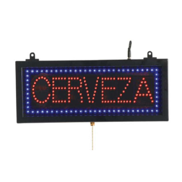 Aarco CER07S LED Sign 16-1/8"W X 6-3/4"H "CERVEZA"