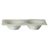 Steelite 41145ST1237 Sauce Dish (2) 1-1/2 Oz. Compartments 5"L X 3-3/8"W X 3/4"H