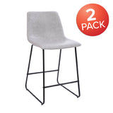 Flash Furniture 2-ET-ER18345-24-LG-GG Reagan Bar Stool 300 Lb. Weight Capacity