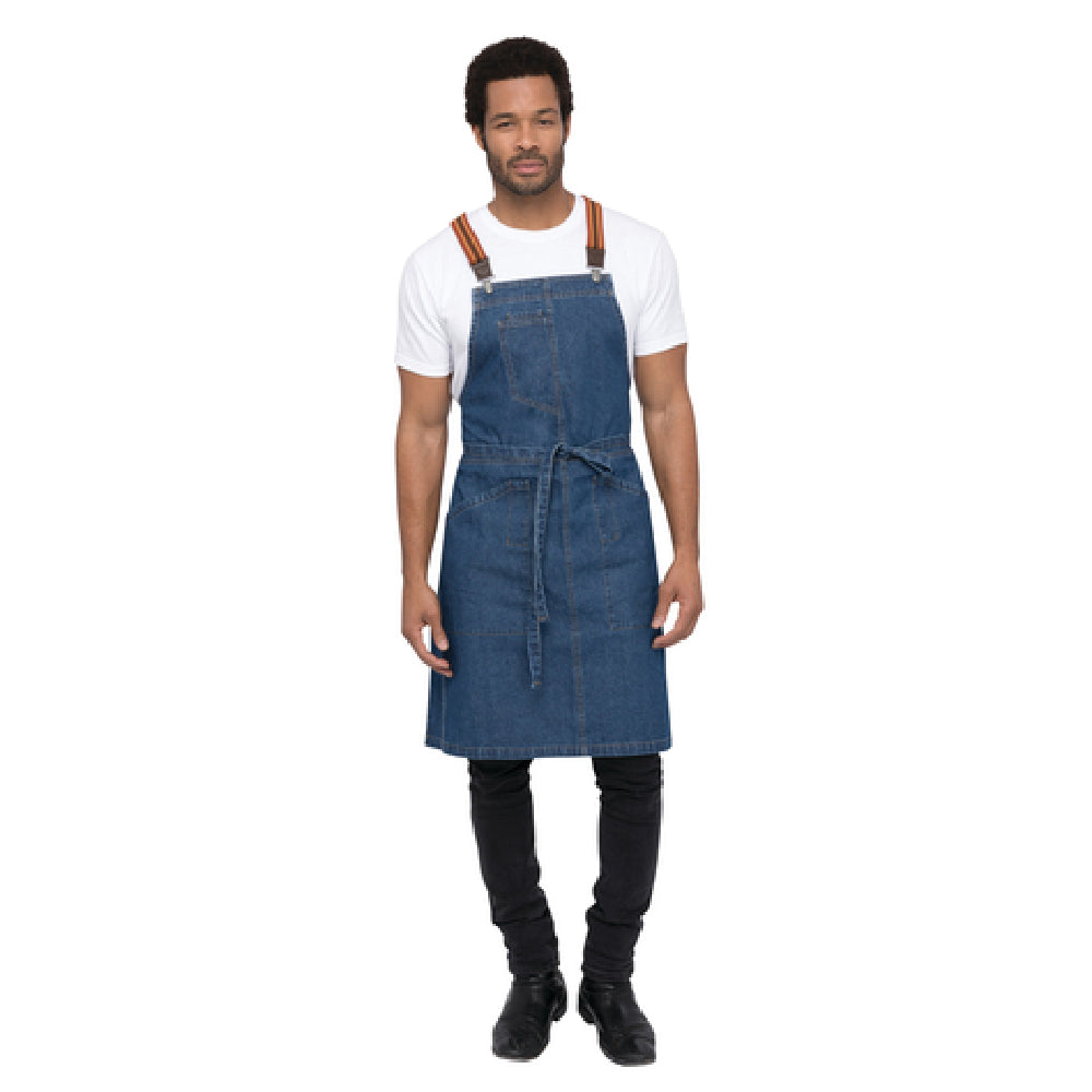 Chef Works ABS01-MDB-0 Berkeley Bib Apron 34"L X 30"W Includes Suspender Set (XNS02-RUC)