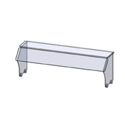 Premier Metal & Glass TMU2 Infinity UV Bonded Fixed Self-Service Sneeze Guard Single Sided Guard With Top Shelf