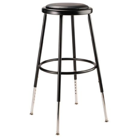 National Public Seating 6424H-10 NPS® Heavy Duty Vinyl Padded Steel Stool 25"-33"