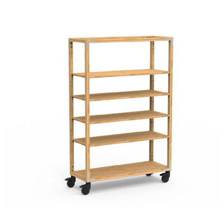 Steelite MGCCAN18NSXW Canvas Four Shelf Unit Natural Brushed Stainless Steel On Casters