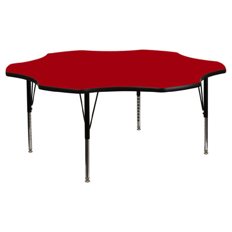 Flash Furniture XU-A60-FLR-RED-T-P-GG Activity Table 60"W X 60"D X 16-1/8" To 25-1/8" Adjustable Height