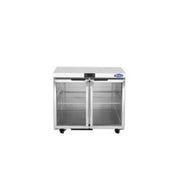 Atosa USA, Inc. AUR36GD - Undercounter Refrigerator, 36 3/8"W X 30"D X 32 1/2"H, 2 Glass Self-closing Doors With Stay-open Feature
