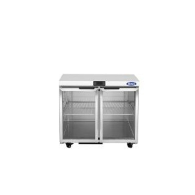 Atosa USA, Inc. AUR36GD - Undercounter Refrigerator, 36 3/8"W X 30"D X 32 1/2"H, 2 Glass Self-closing Doors With Stay-open Feature