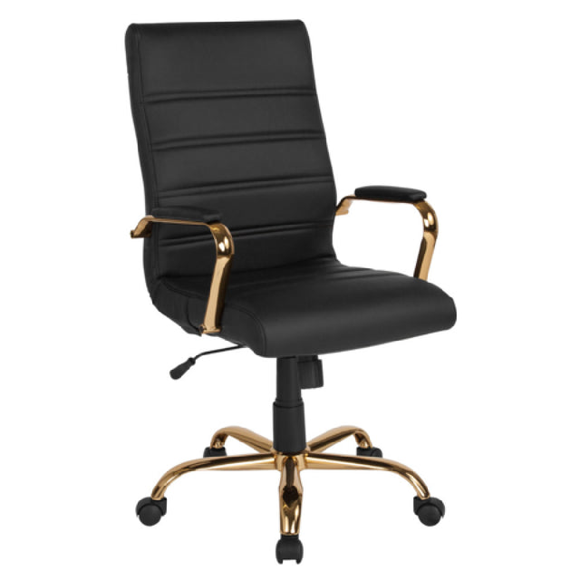 Flash Furniture GO-2286H-BK-GLD-GG Whiteney Executive Swivel Office Chair 39-1/4" To 43" Adjustable Height