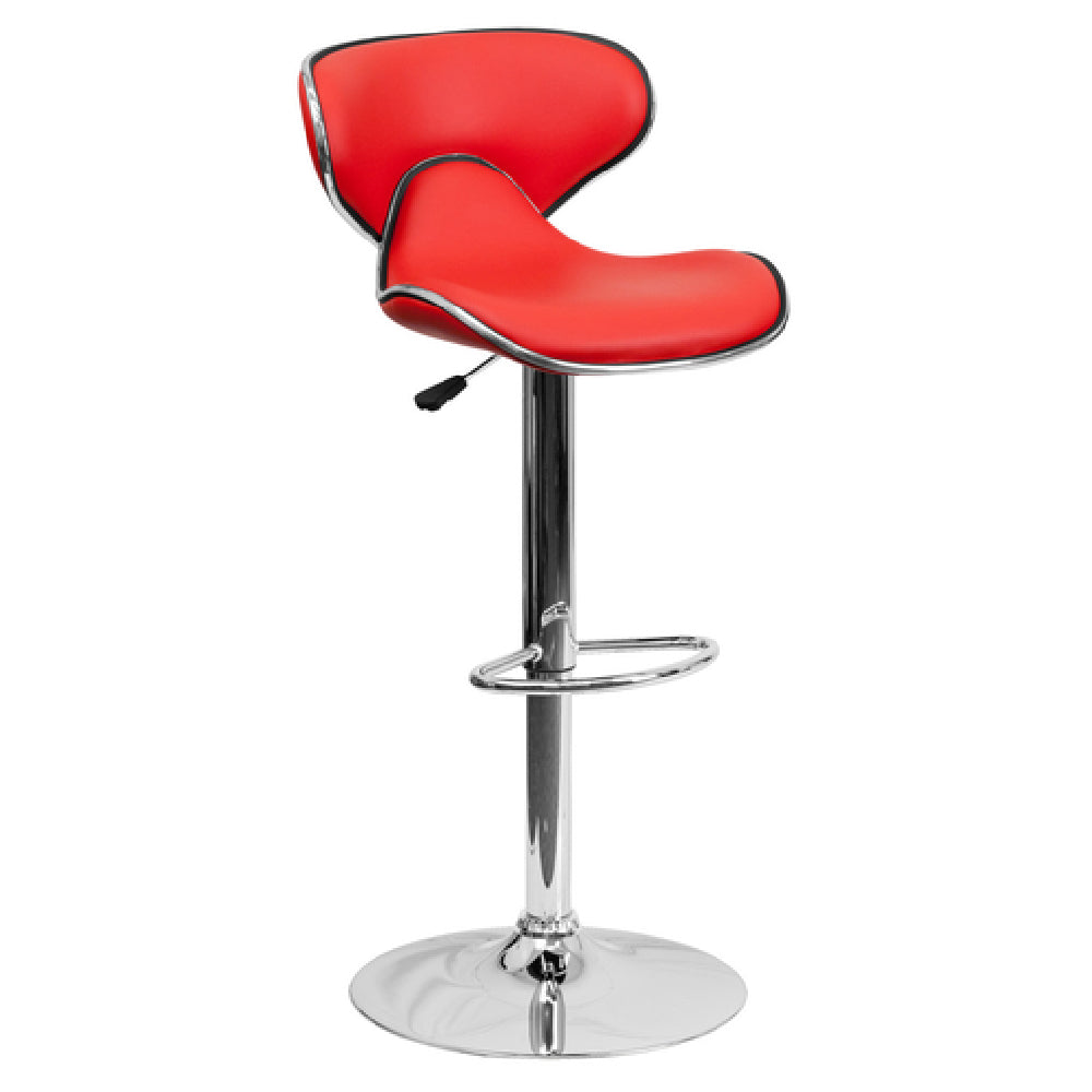 Flash Furniture DS-815-RED-GG Swivel Bar Stool Adjustable Height Contemporary Style