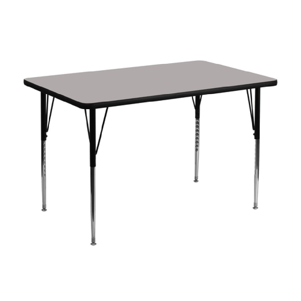 Flash Furniture XU-A3048-REC-GY-H-A-GG Activity Table 48"W X 30"D X 21-1/4" To 30-1/4" Adjustable Height